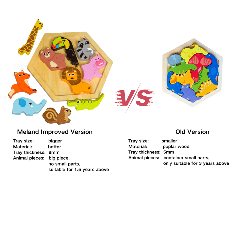 Custom Wooden Puzzle for Kid Animal Puzzle Pattern Blocks Stem Montessori Educational Puzzles