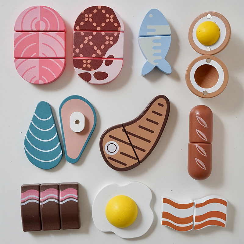 Children's Wooden Realistic Pretend-play Fruit and Vegetable Wooden Box Cut-and-play Toy