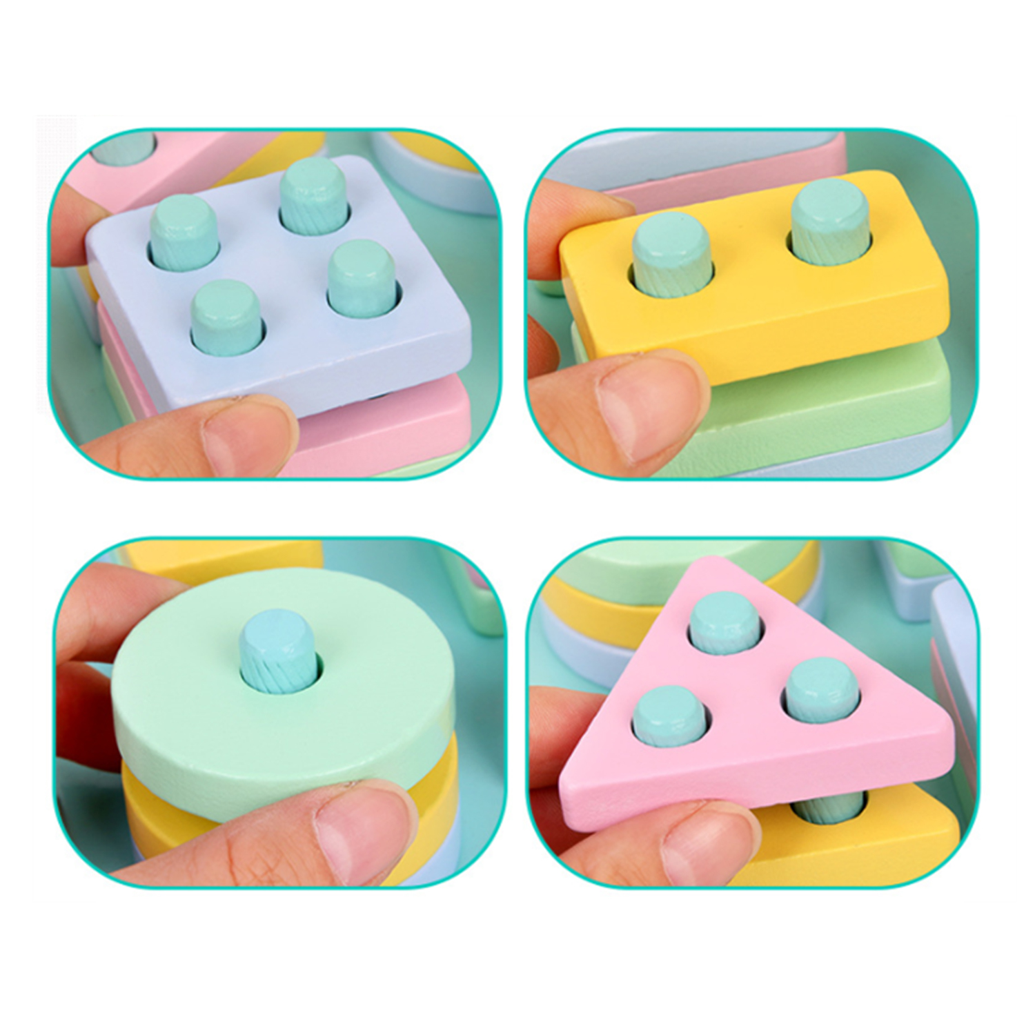 Children Montessori Wooden Kids Early Learning Educational Toy Geometric Shape Educational Jigsaw Puzzle for Kids