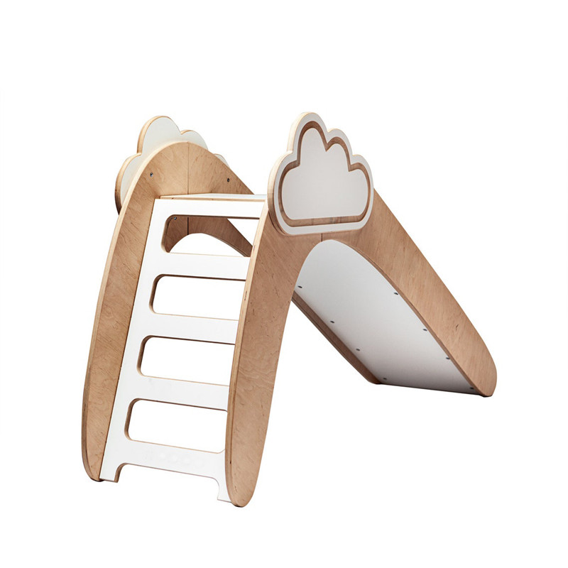 Wooden Slide Indoor with Clouds Montessori Furniture Play Ramp Toy Sets