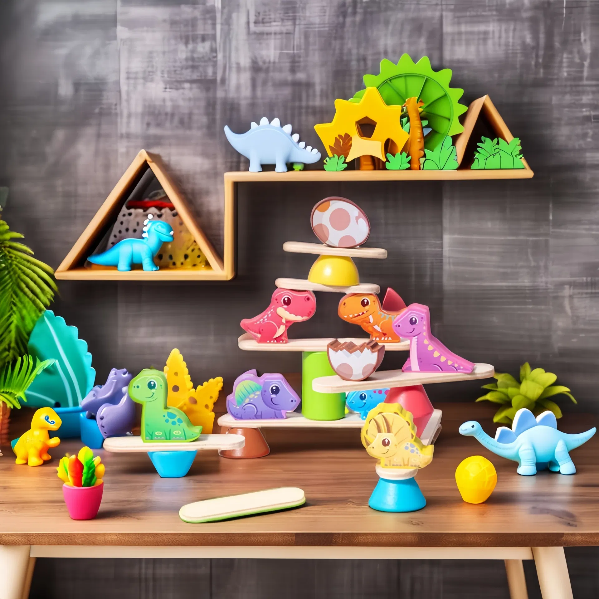 Wooden Dinosaur Stacking Game Product Details 3