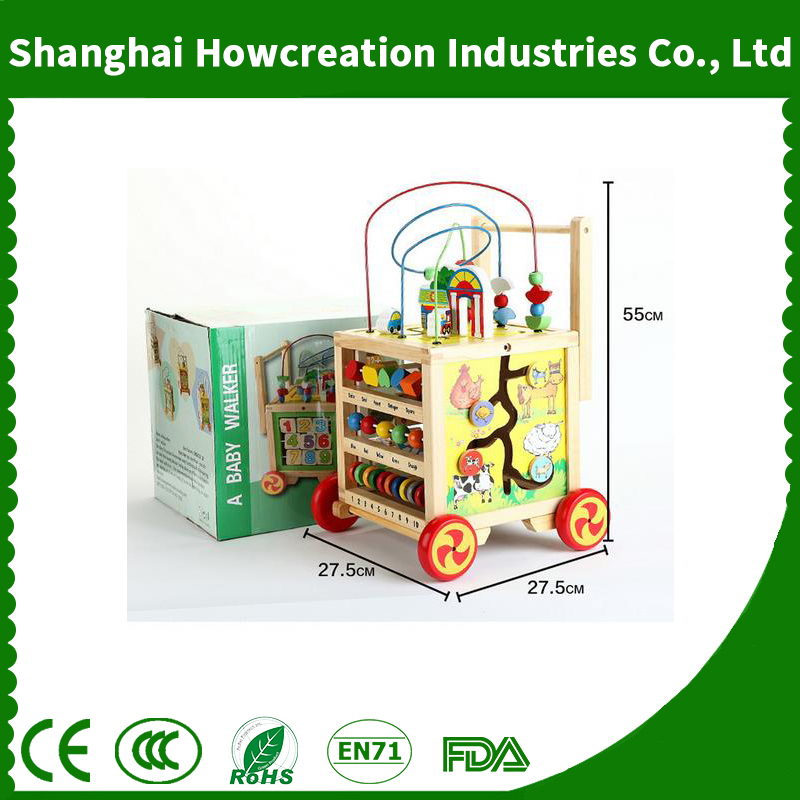 New Arrival Wooden Learning Bead Maze Cube 5 in 1 Activity Center Educational Toy to Help Kids Develop Intelligence