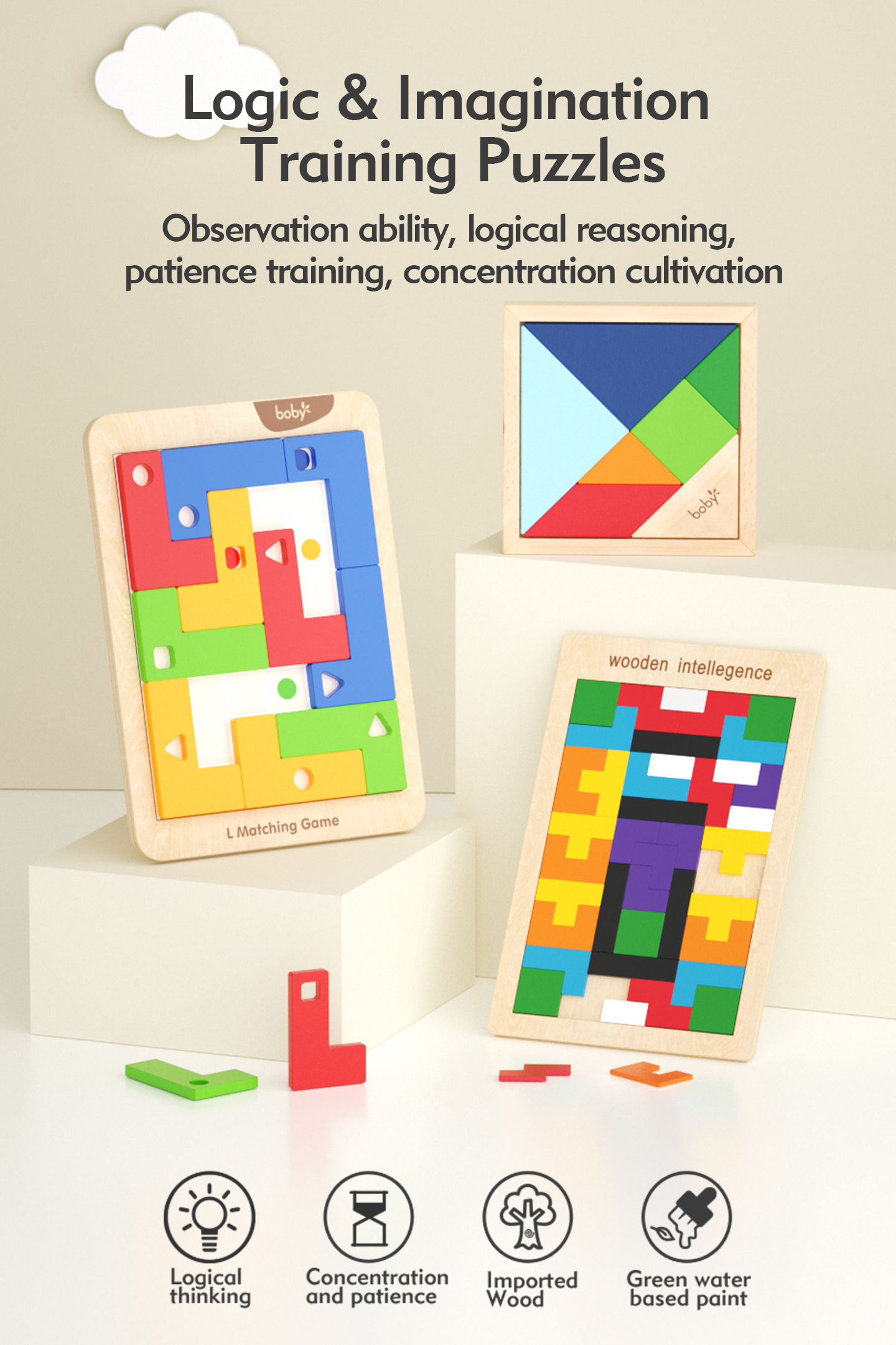 Wooden Montessori Educational Toys for Kids