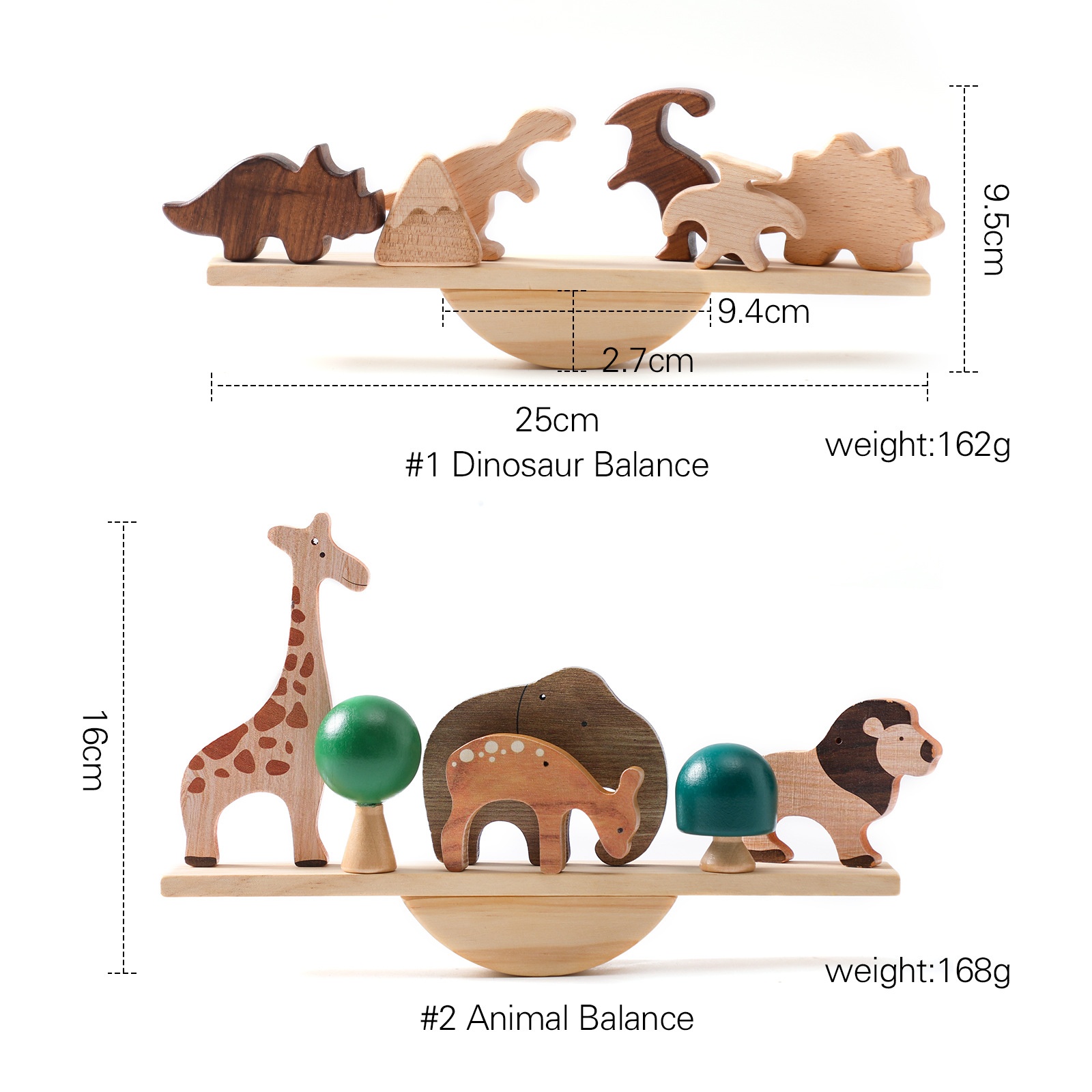 Cross-border Wooden Animal Threaded Seesaw Educational Toy for Children's Early Education Hand-Eye Coordination Balance Stacking
