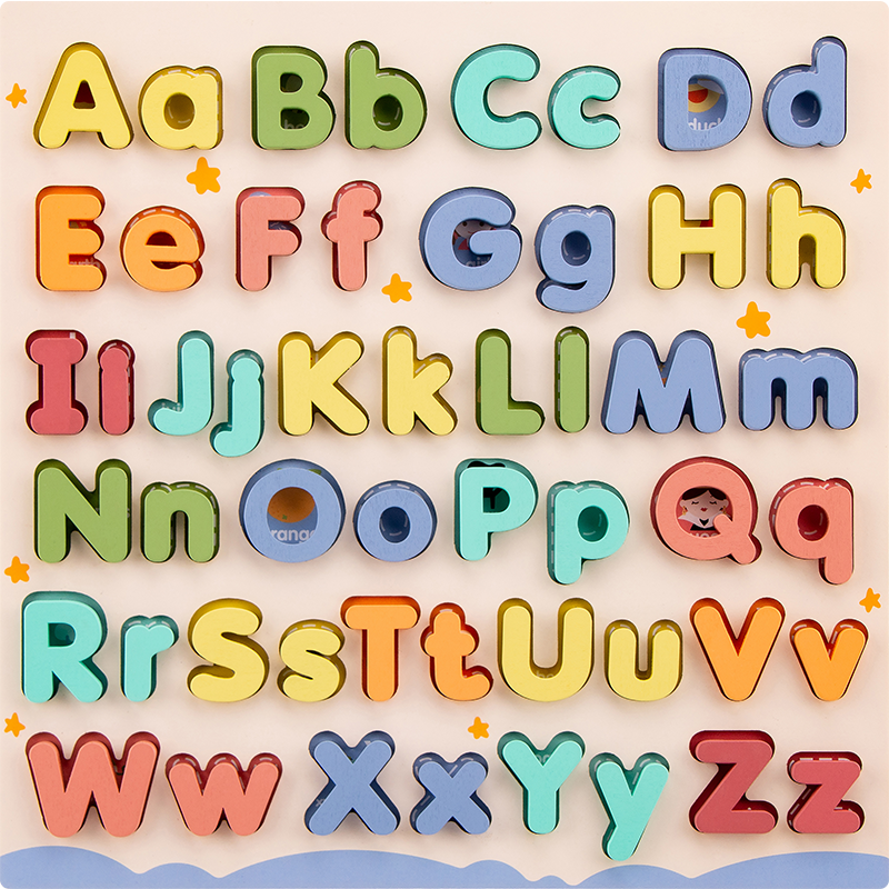 Most Popular Wooden Puzzle Montessori Wooden Alphabet Puzzles Board Initiation Kids Learning Toys