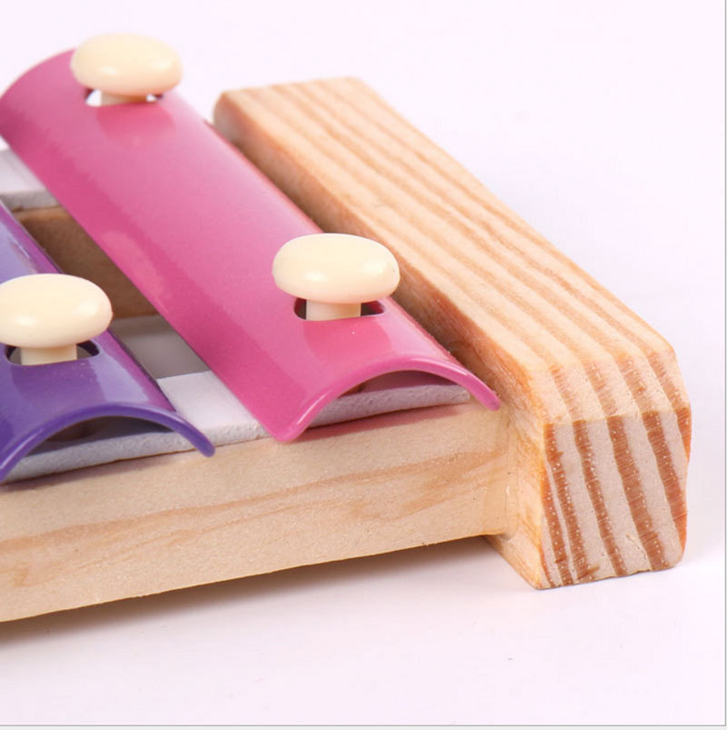 Wooden Kids Musical Percussion Instruments Toys Xylophone 8-Tone Instrumental Games Educational Toys