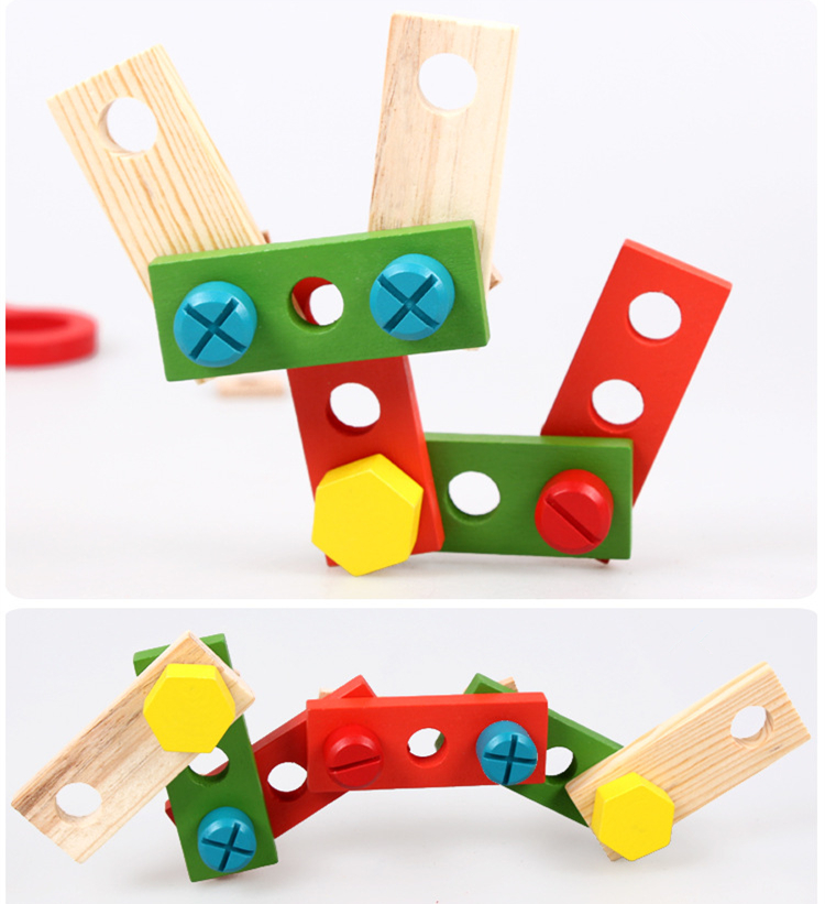 Pretend Play Carpenter Wooden Kids Toy Tool Set