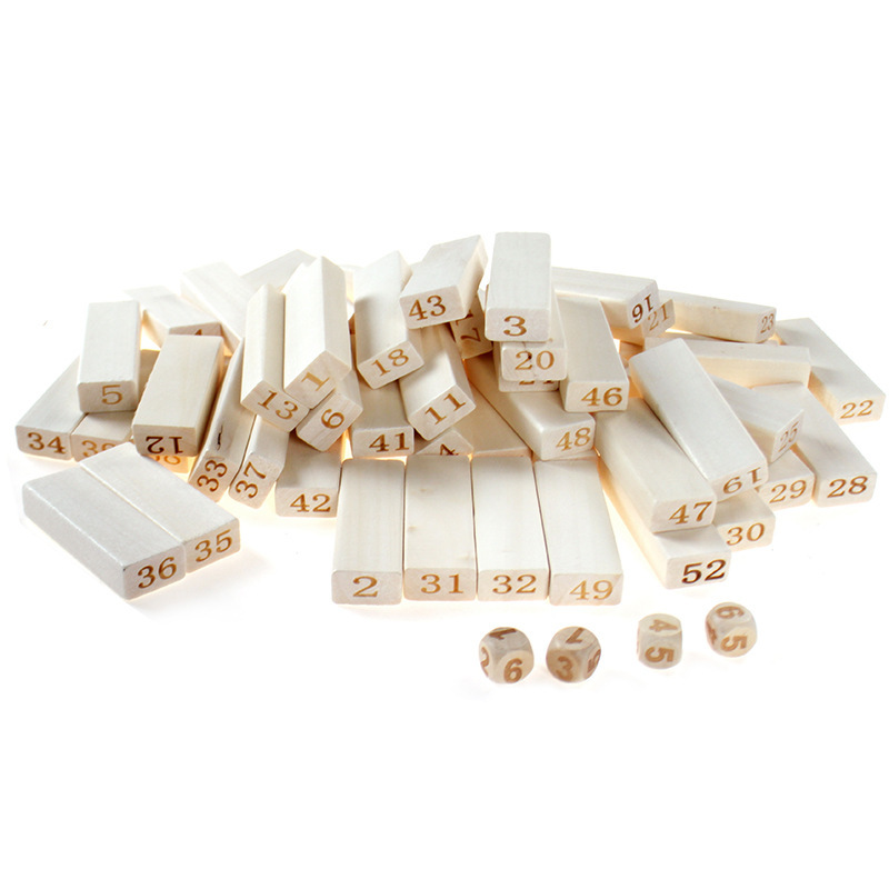 Wooden Educational Toy Primary Color 54-Piece Large Stacking Blocks Desktop Game Block Set Baby Color Box Packaging