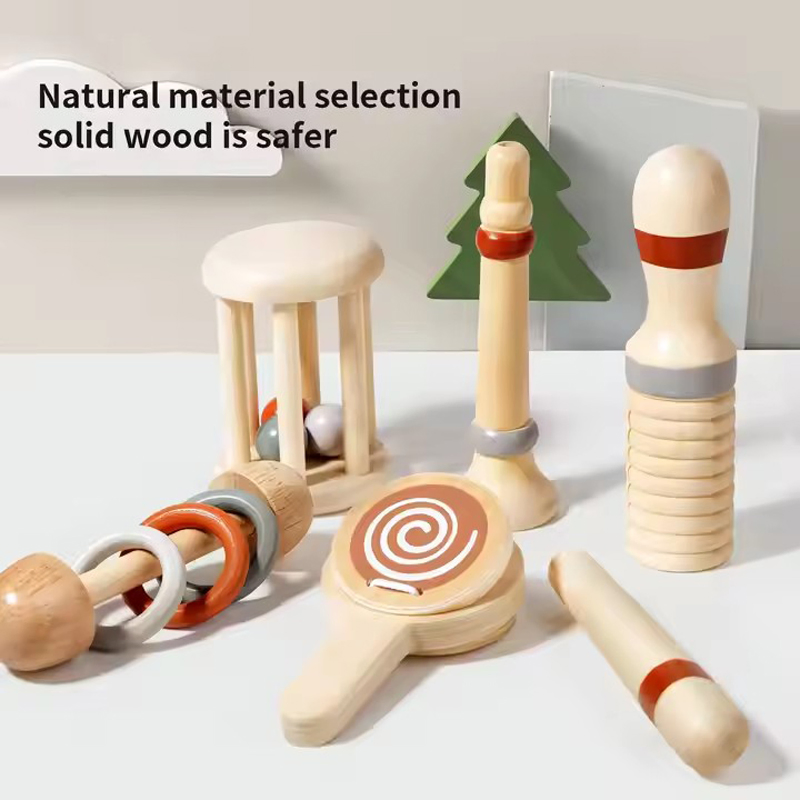 Wooden Musical Instruments Set Education Sensory Kids Wooden Music Toy