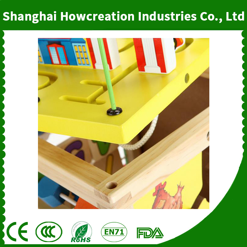 New Arrival Wooden Learning Bead Maze Cube 5 in 1 Activity Center Educational Toy to Help Kids Develop Intelligence