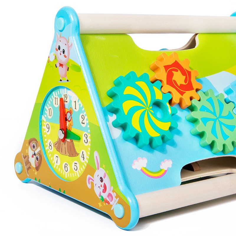 HURREE Hot Selling Wooden Educational Math Toys Preschool Kindergarten Children's Logic Thinking Montessori Building Blocks Box