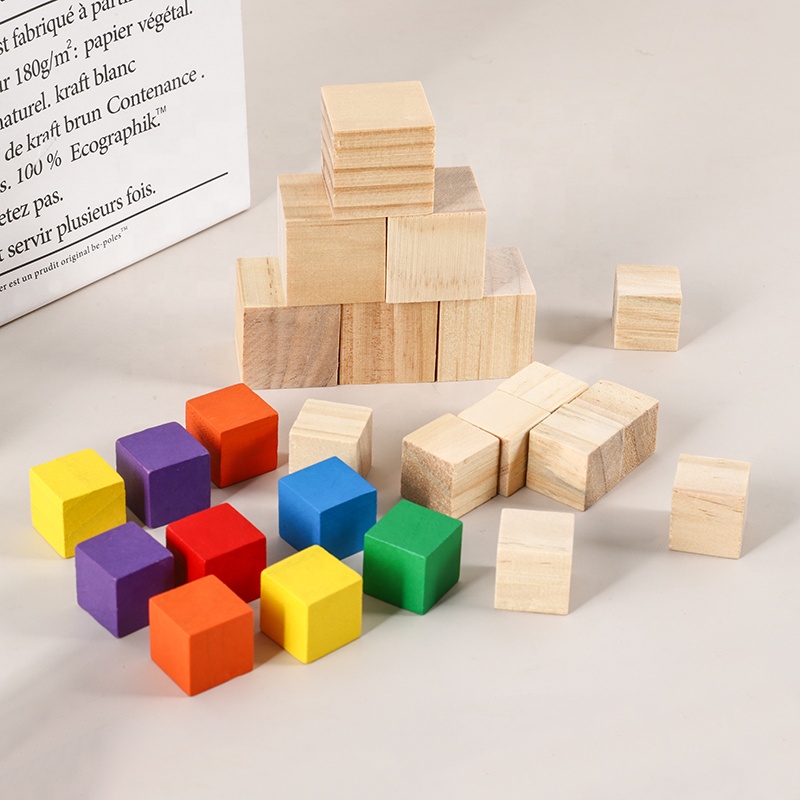 China Manufacturers Lotus Cube Building Blocks Elementary School Students Math Teaching Aids Colored Wooden Block Toys