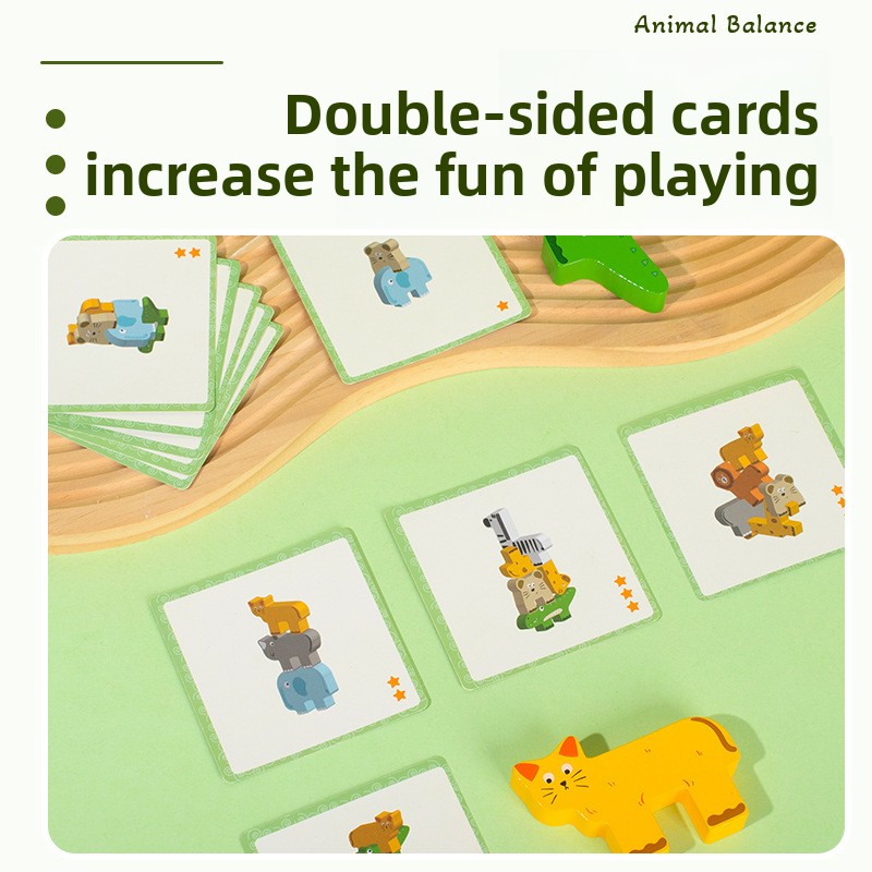 Cross-border Wooden Early Education Fun Animal Music Balance Stacking High Children's Educational Assembled Building Blocks Toy