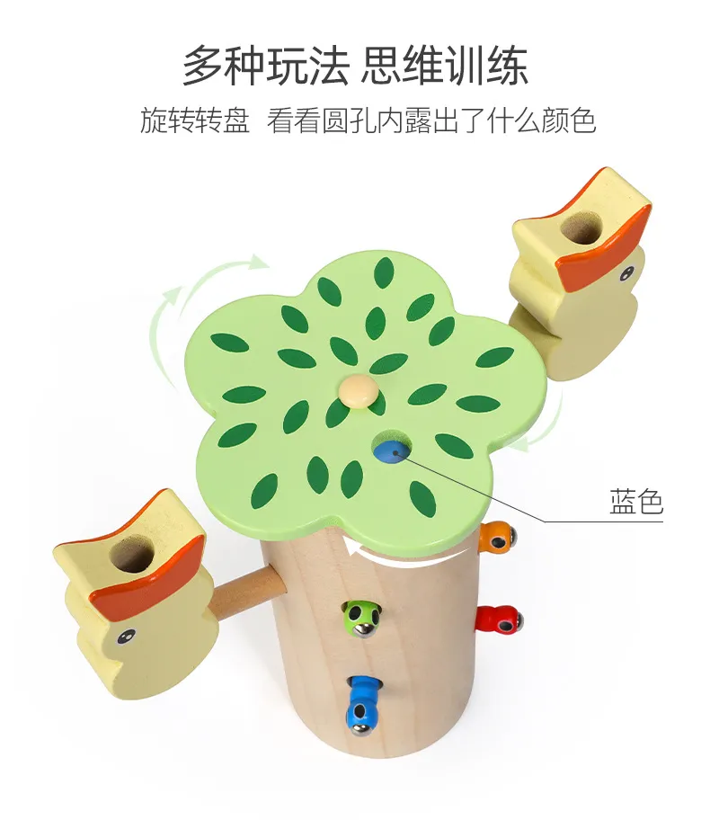 Wooden Threading Beads Toy Set Educational Kids Puzzle for Fine Motor Skills Montessori Learning Toy for Toddlers Eco-Friendly Wood Toy