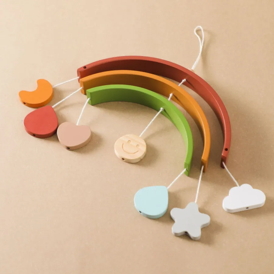 Easy Store Non-Toxic Wooden Crib Mobile Toy for Fine Motor Skills Training