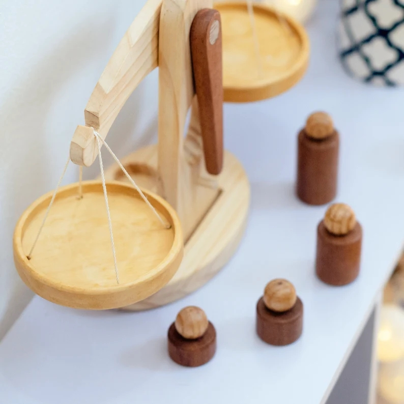Wooden Montessori Weight Mathematical Balance Balance Toy
