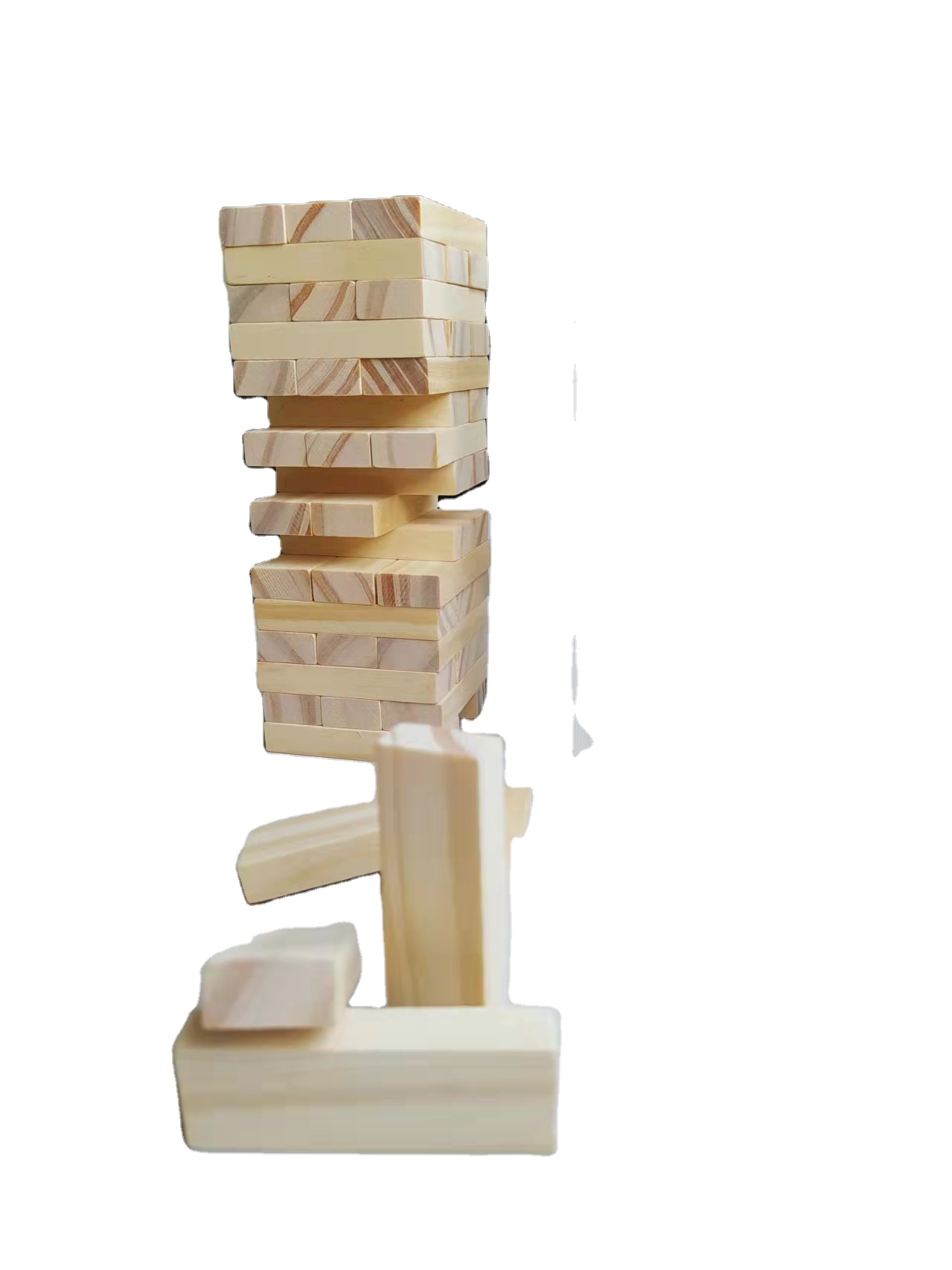 Hot Sale Wooden Children 54 Pcs Building Blocks Interactive Table Games Timber Tower Wood Block Stacking Game with Box