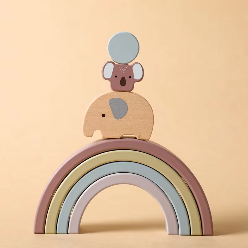 Montessori Spielzeug Wood Stacking Toy Multifunction Animal Wooden Building Block Balance Toy