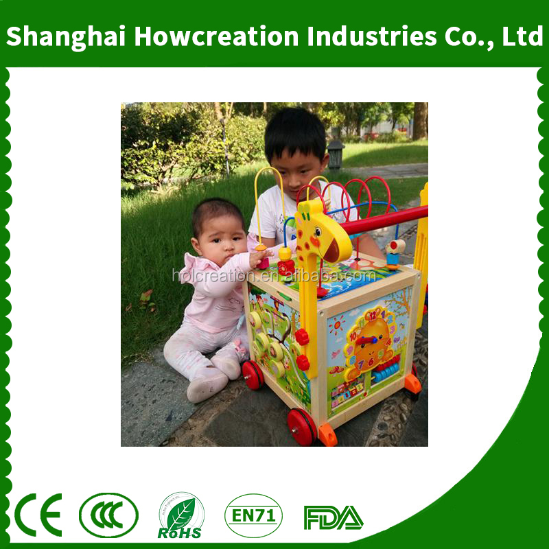 New Arrival Wooden Learning Bead Maze Cube 5 in 1 Activity Center Educational Toy to Help Kids Develop Intelligence