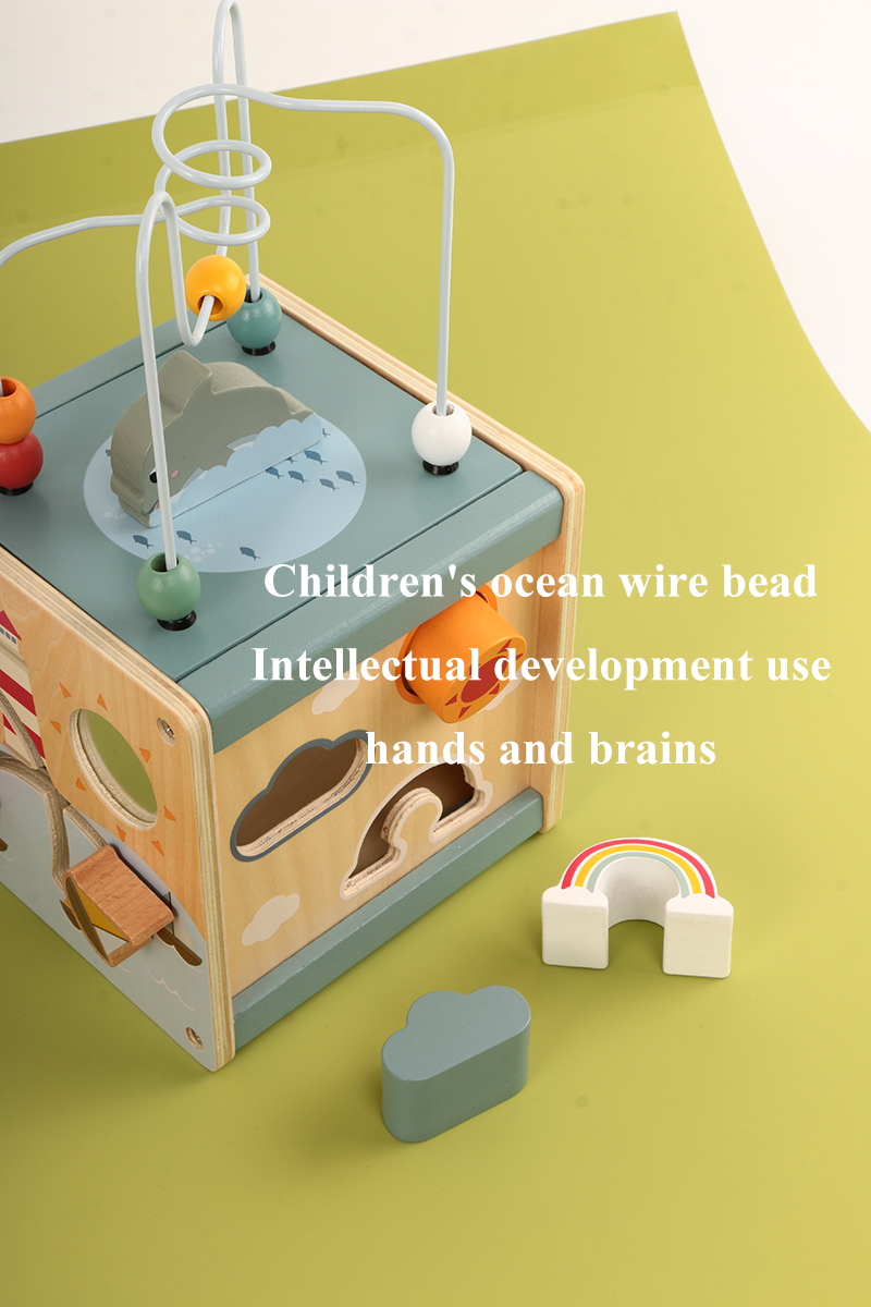 Wooden Activity Cube playing