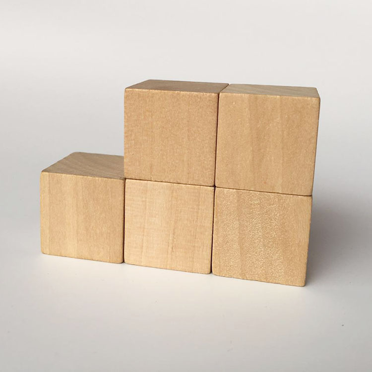 Unfinished 25mm Wooden Blocks Wood Cube Wooden Building Blocks for DIY