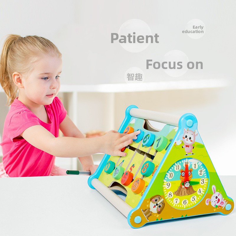 HURREE Hot Selling Wooden Educational Math Toys Preschool Kindergarten Children's Logic Thinking Montessori Building Blocks Box