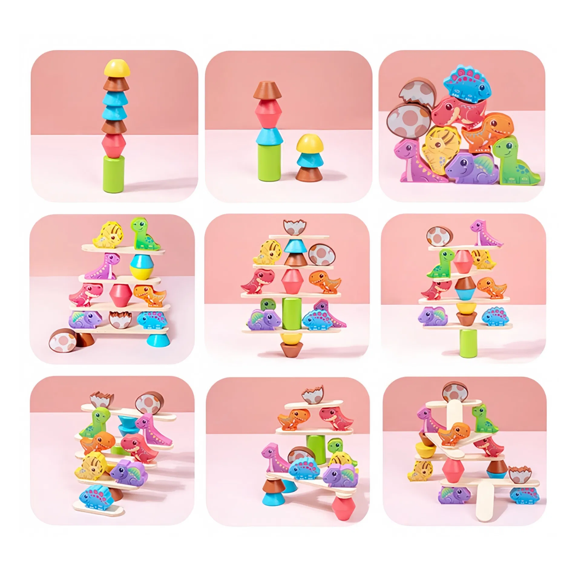 Wooden Dinosaur Stacking Game Product Details 5