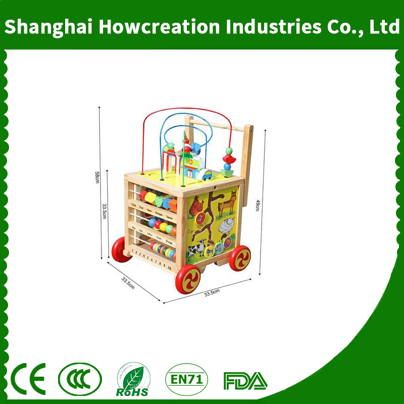 New Arrival Wooden Learning Bead Maze Cube 5 in 1 Activity Center Educational Toy to Help Kids Develop Intelligence