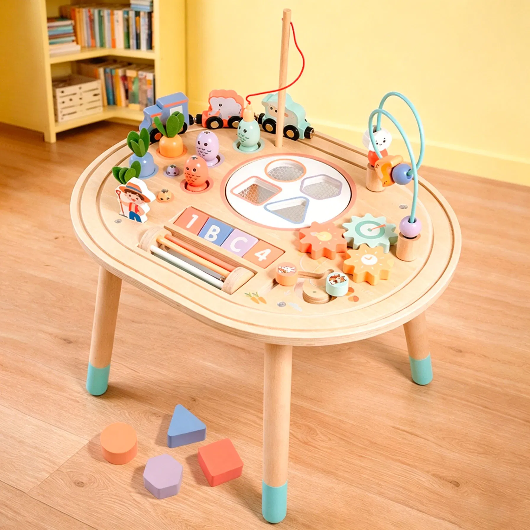 Toddler Fine Motor Skill Development Wooden Montessori Activity Table Educational Toy