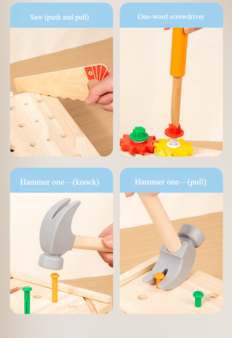 Children's Wooden Toolbox Toy Detail 5