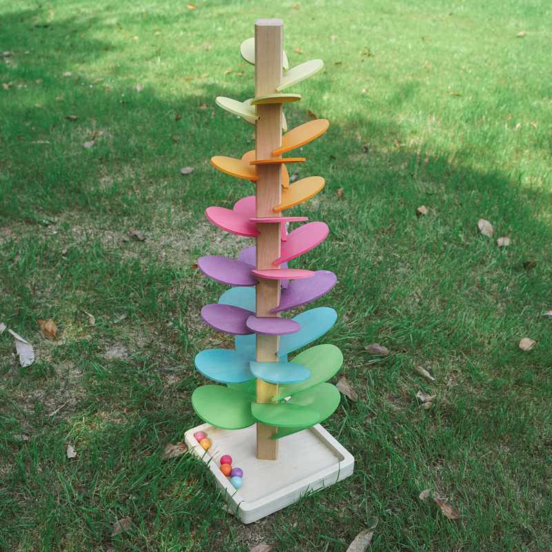 Montessori Children's Wooden Rainbow Rotating Stacking Tree Baby Early Education and Intelligence Toy