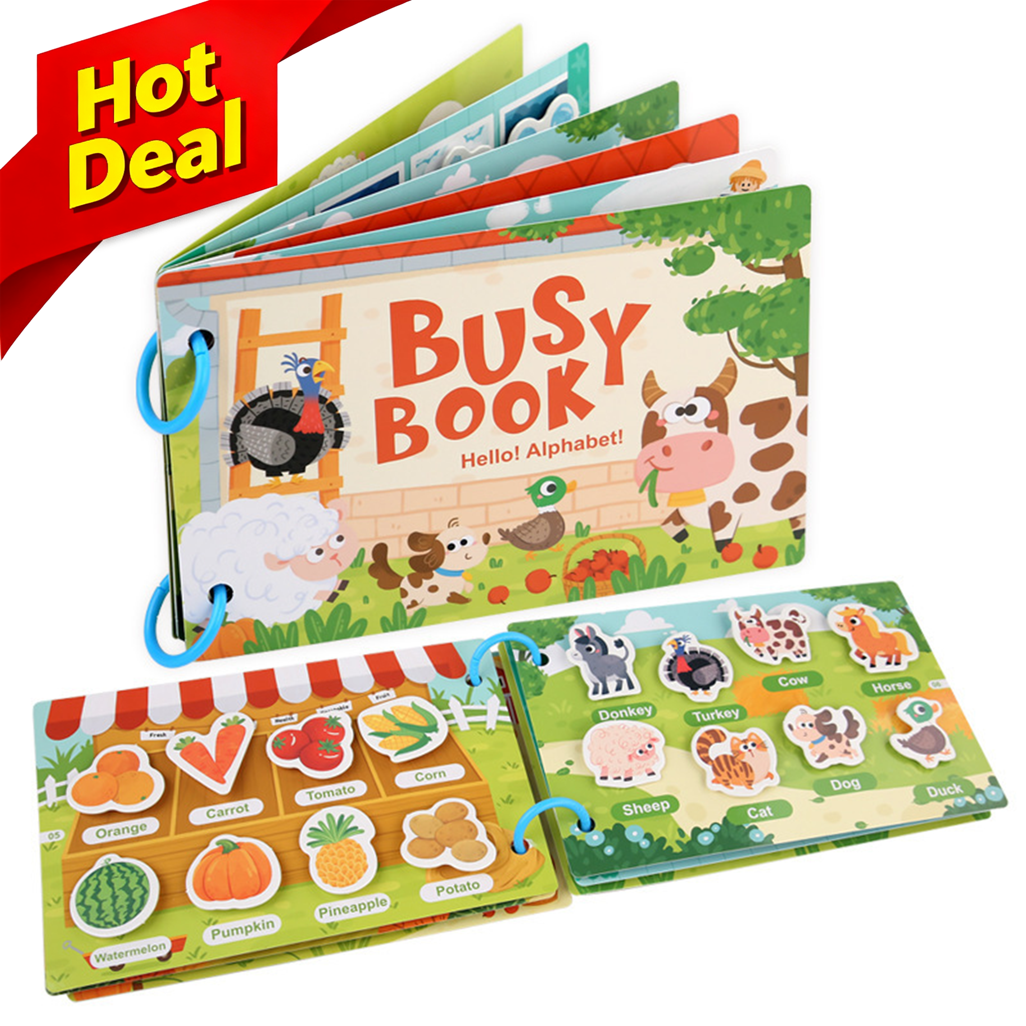Montessori Felt 3D Puzzles Busy Book Matching Board Games Autism Sensory Learning Paper Educational Toys for Kids Boys Girls