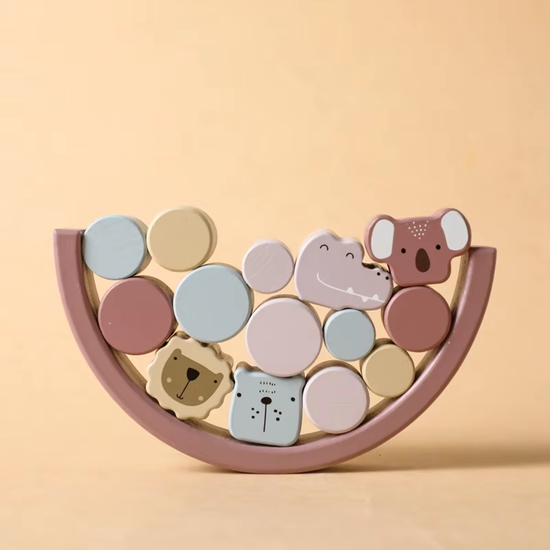 Montessori Spielzeug Wood Stacking Toy Multifunction Animal Wooden Building Block Balance Toy