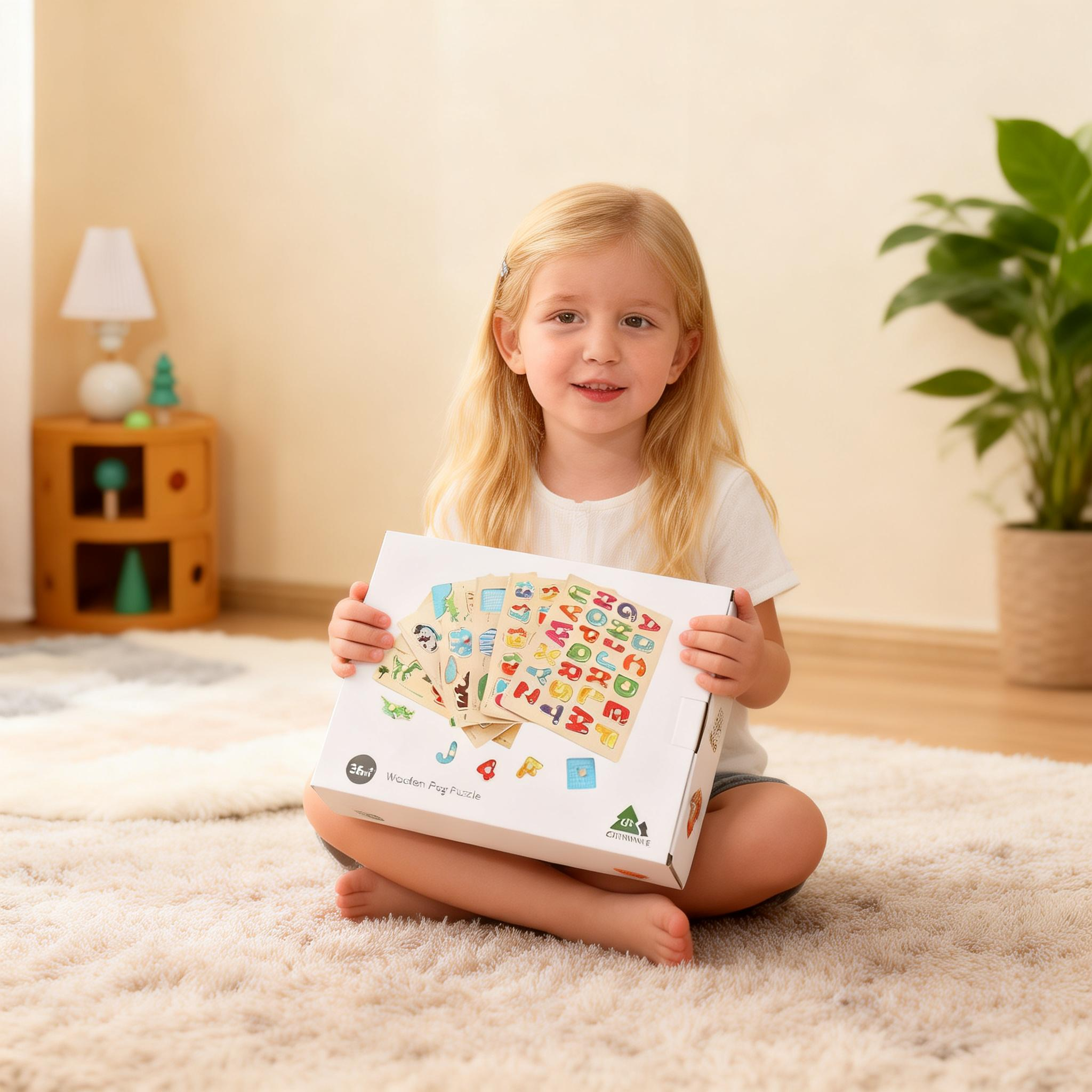 75 Design Custom Alphabet Number Animal Learning Jigsaw Wooden Peg Puzzle Board Montessori Educational Toys for Toddlers Kids