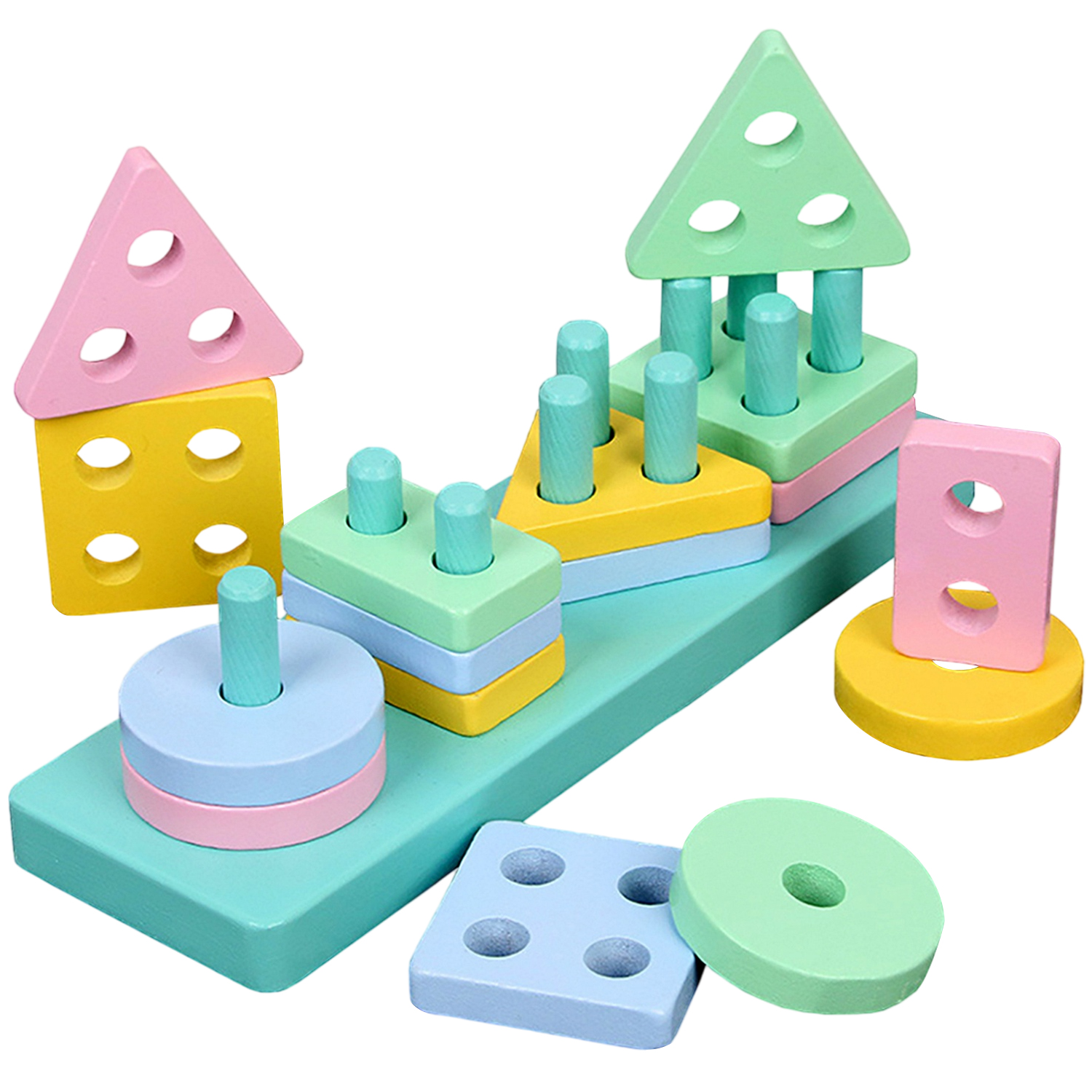 Children Montessori Wooden Kids Early Learning Educational Toy Geometric Shape Educational Jigsaw Puzzle for Kids