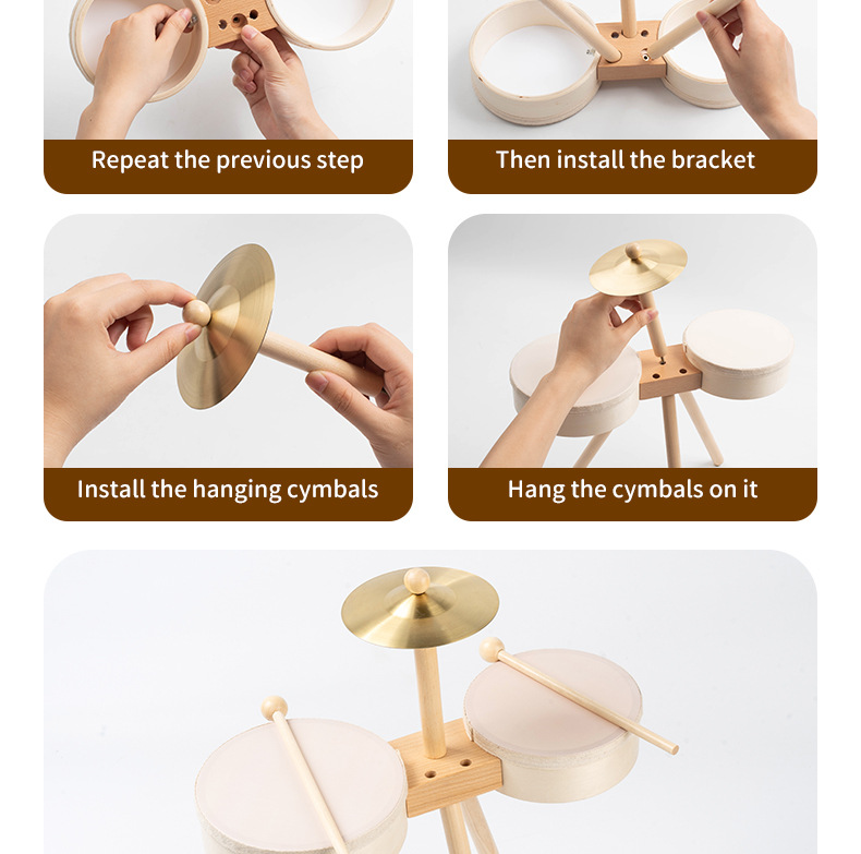 Wooden Music Drums Set Detail 5