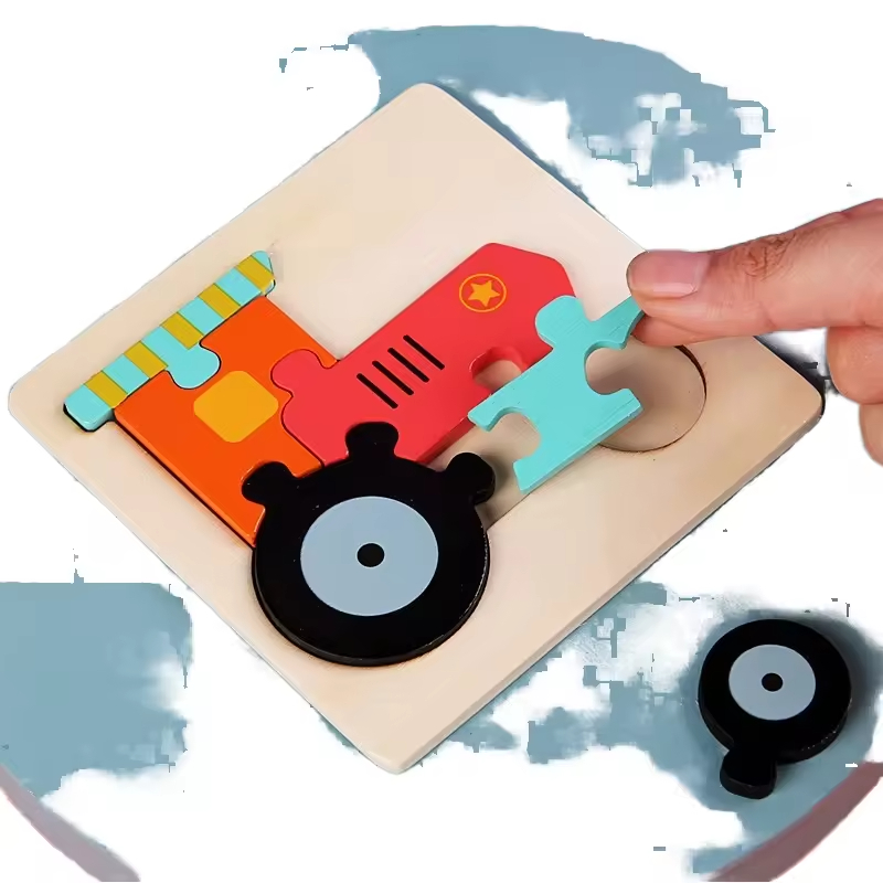 New Arrival Wooden Children 3d Cartoon Animal Diy Jigsaw Puzzle Educational Intelligence Exercises Toys For Toddler