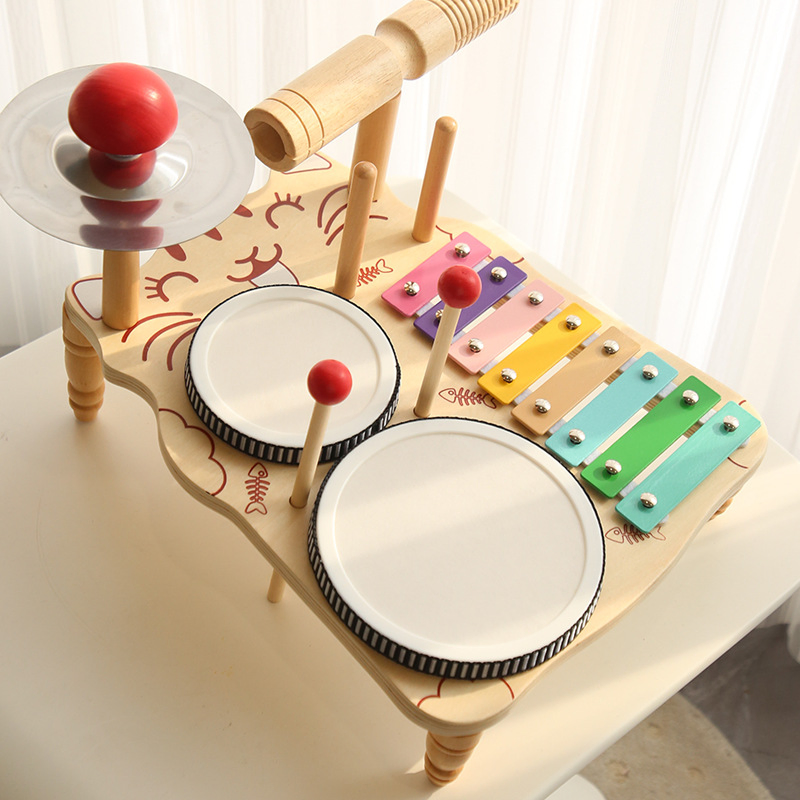 Wooden Orff Musical Instrument Set Percussion Educational Toy for Kids