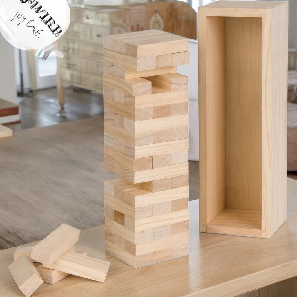 Unisex Wooden Blocks Stacking Game Fun DIY Educational Toy