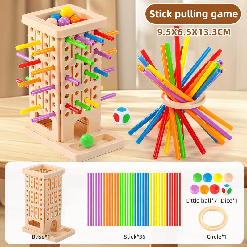 Balance Sticks Puzzle Game Tabletop Kids Wooden Montessori Board Toy