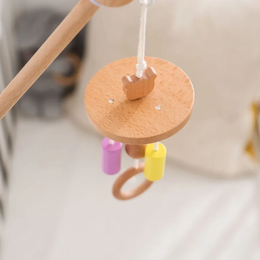Easy Store Non-Toxic Wooden Crib Mobile Toy for Fine Motor Skills Training