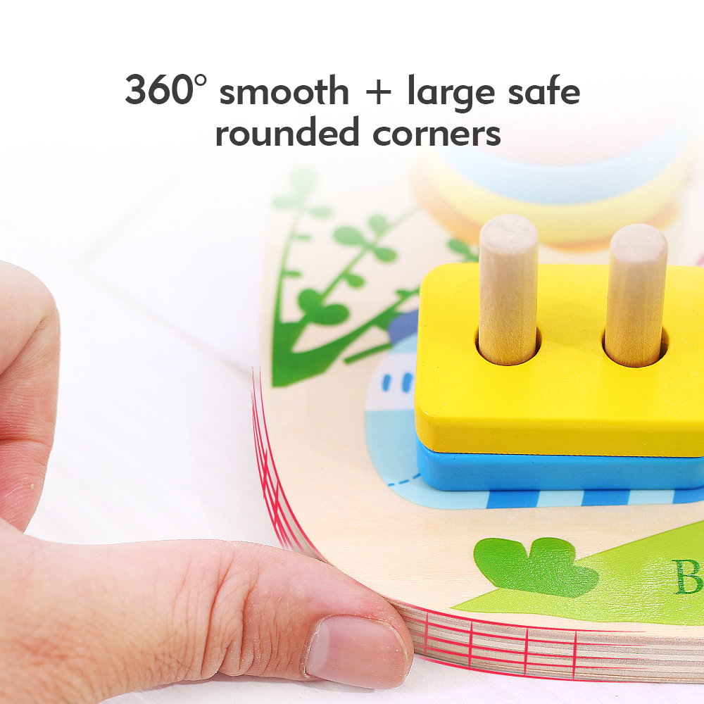 Montessori Wooden Sensory Toys for Kids 1-2 Years Educational Gear Shape Sorting Stacker