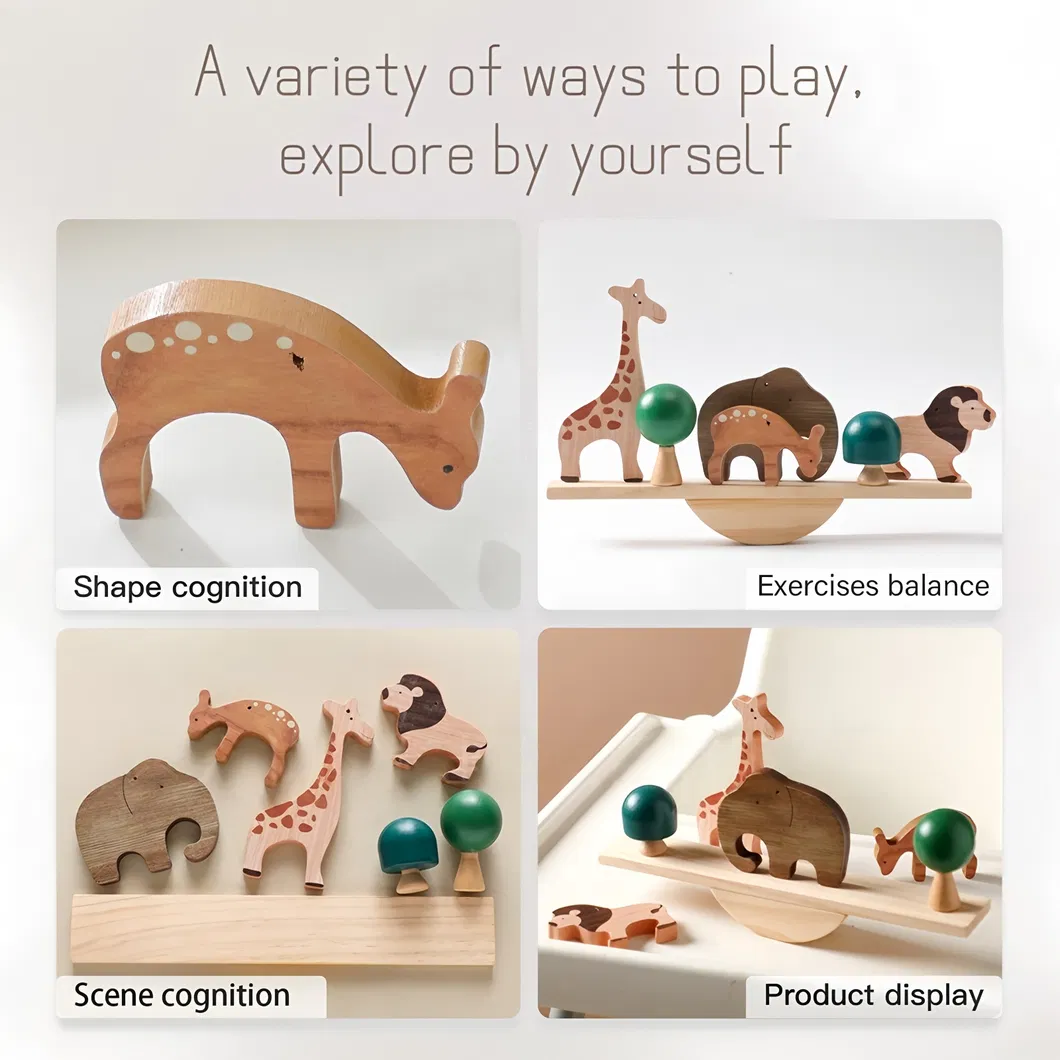 Juegos Y Juguetes Dinosaur Wooden Kids Elephant Camel Balance Game Toys for Children