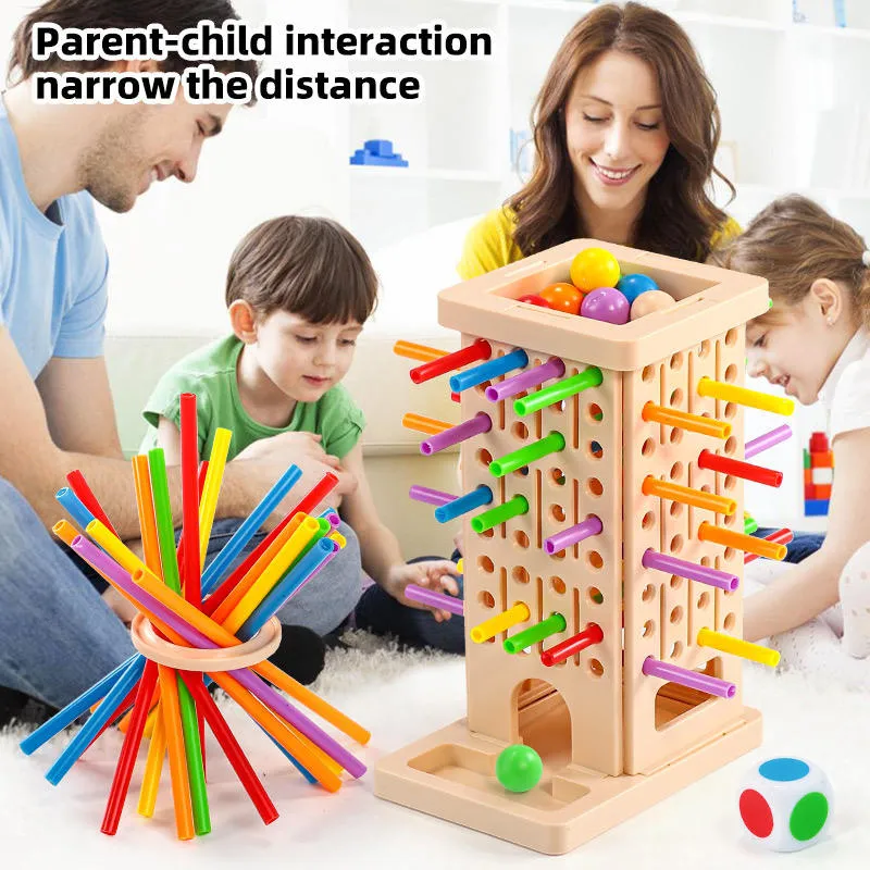 Balance Sticks Puzzle Game Tabletop Kids Wooden Montessori Board Toy