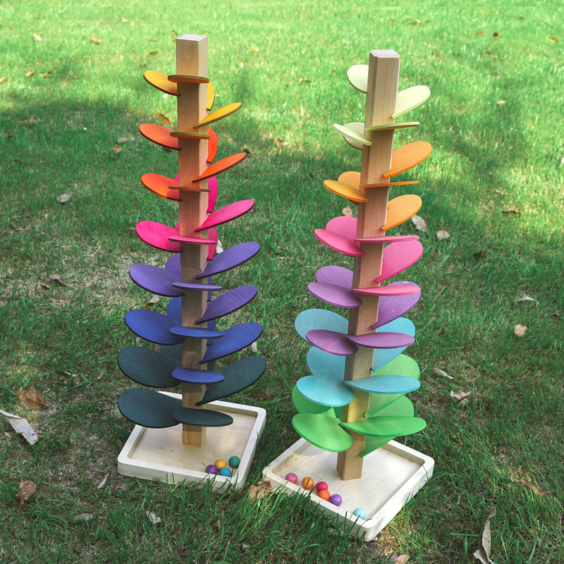 Montessori Children's Wooden Rainbow Rotating Stacking Tree Baby Early Education and Intelligence Toy