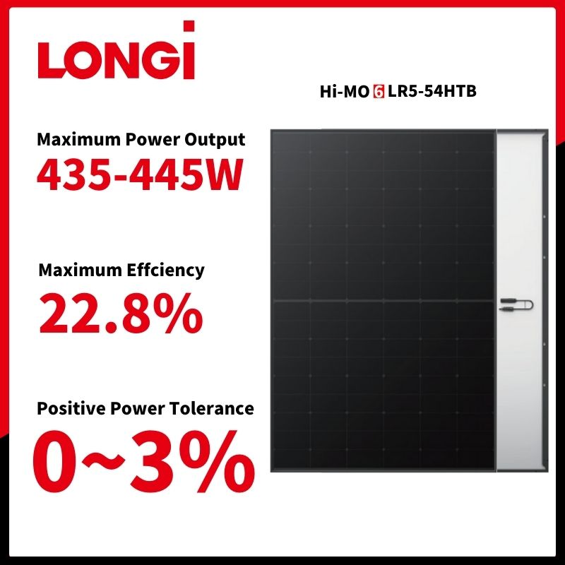 Longi Hi-Mo 5 540W Solar Panel, High-Efficiency Bifacial Technology for Large Ground-Mounted Power Plants
