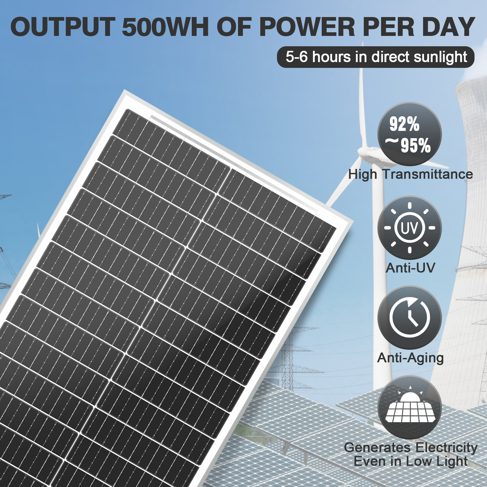 High Voltage Mono Crystalline Half Cell Photovoltaic Panels 22% Efficiency 25-Year Warranty Solar Energy Storage System