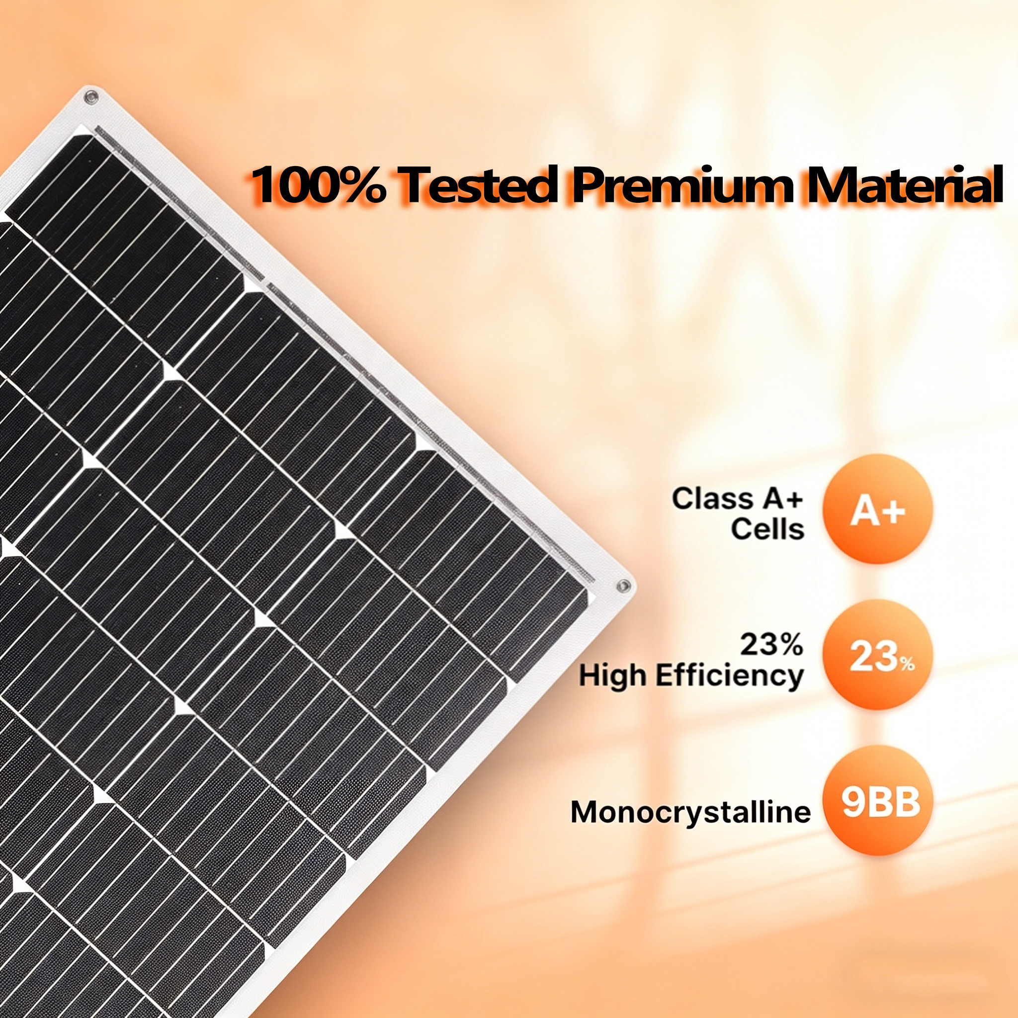Flexible Solar Panel 30W 60W 80W 120W 200W High Efficiency Monocrystalline Cell Bendable Solar Panels Waterproof Off-Grid