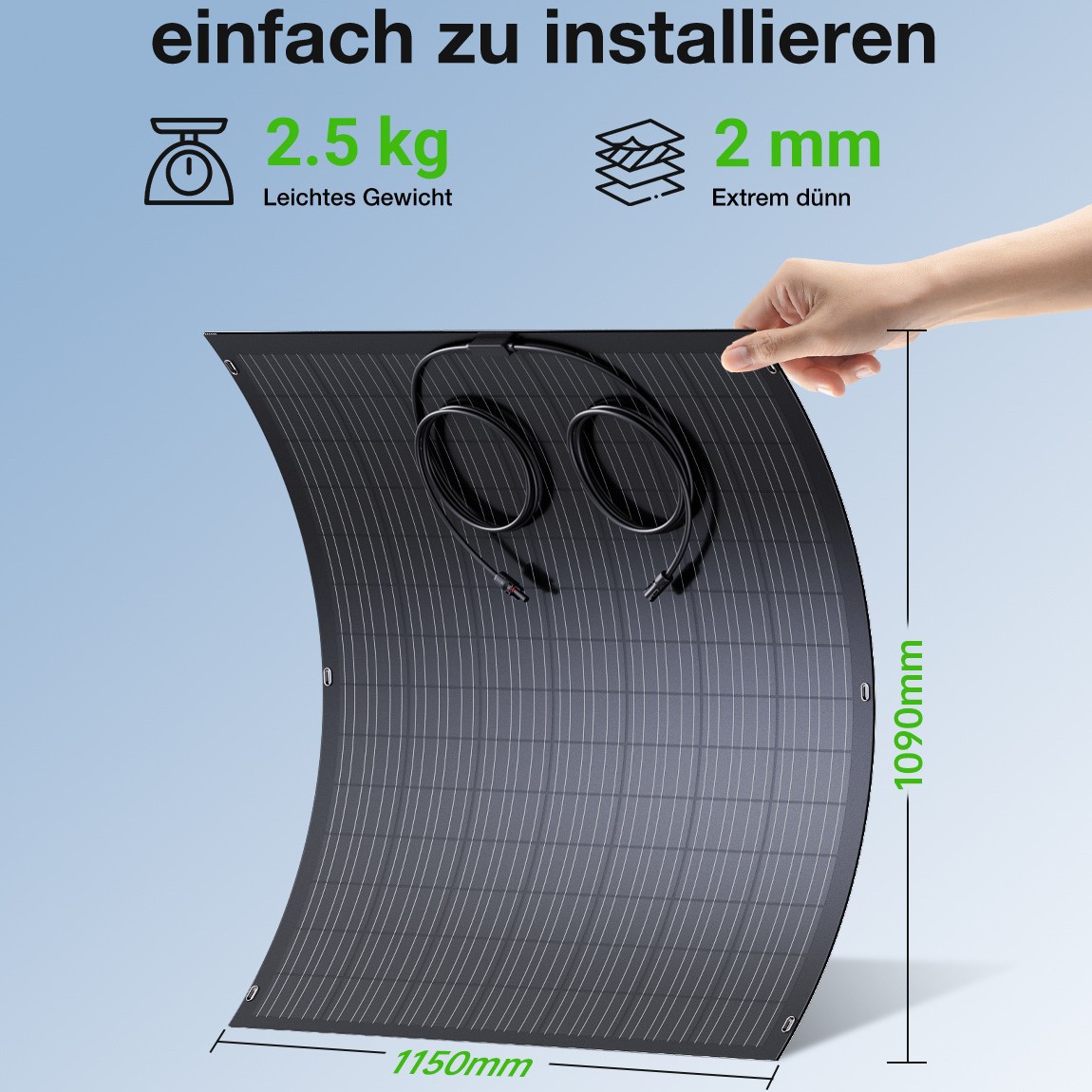 2-pack 120W Monocrystalline Silicon Flexible Panels, 24V Open-circuit Voltage, Outdoor Camping Solar Photovoltaic Panels
