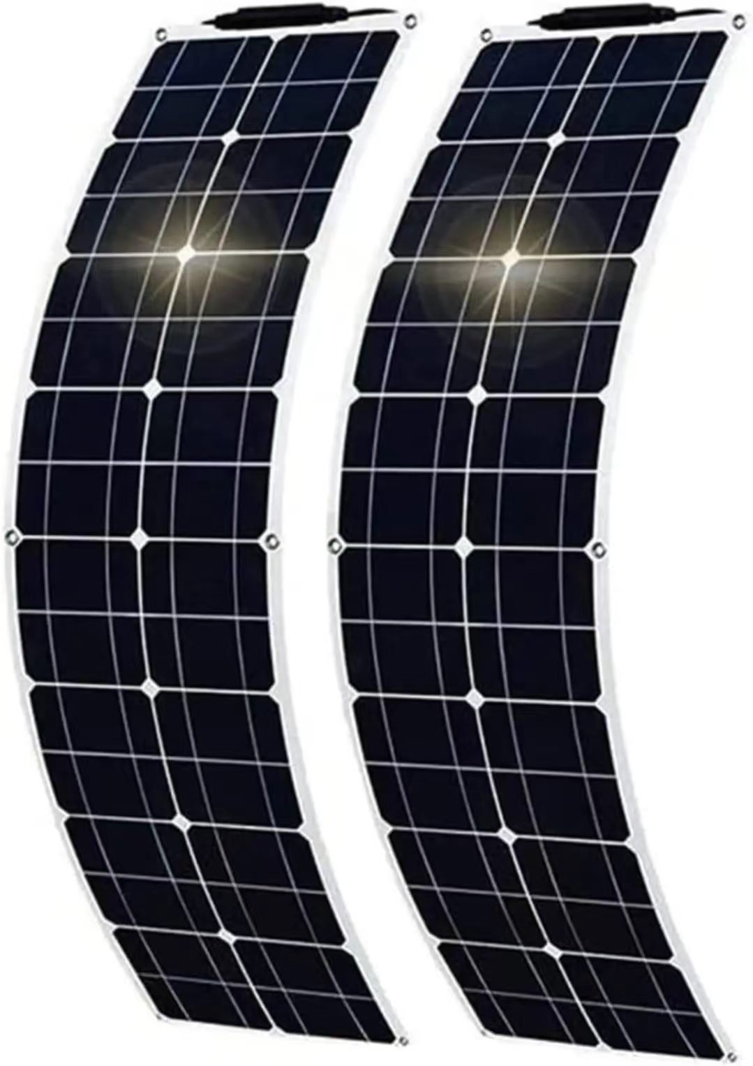 50W 100W Flexible Monocrystalline Solar Panel 12V 24V Battery Charger Black 20-21% Efficiency for Boat Car RV Yacht Marine
